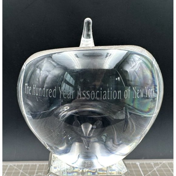 Tiffany & Co Glass Apple Paperweight The Hundred Year Association of New York